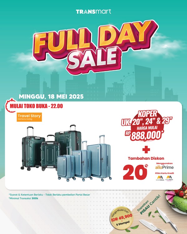 Simpan Lebih Banyak! Diskon Besar Koper di Transmart Full Day Sale